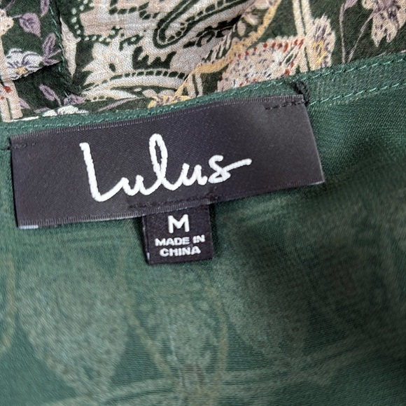 Lulus Field of Flowers Green Multi Print Long Sleeve Maxi Dress Size M - Picture 12 of 16